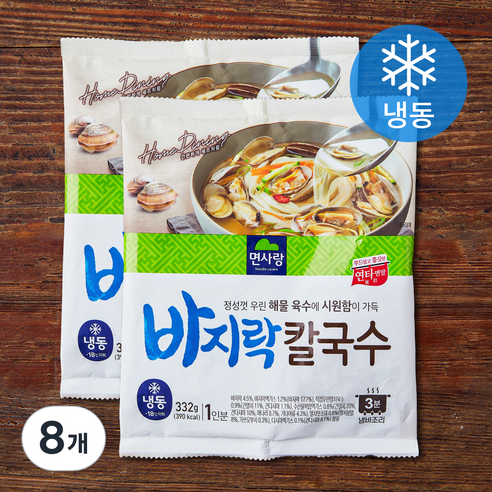 면사랑 바지락칼국수 1인분 (냉동), 332g, 8개