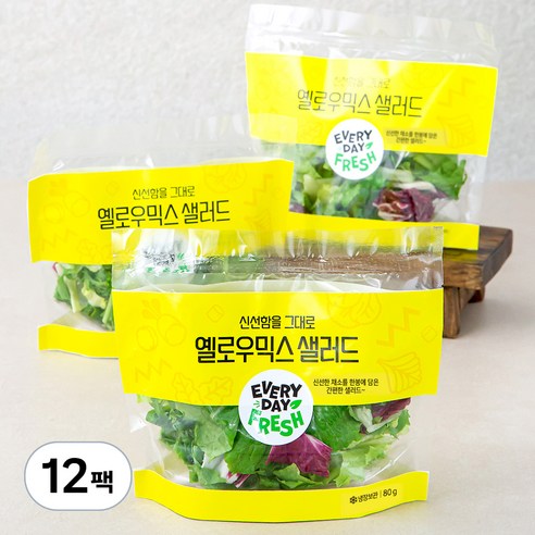 신선함을 그대로 옐로우믹스 샐러드, 80g, 12팩