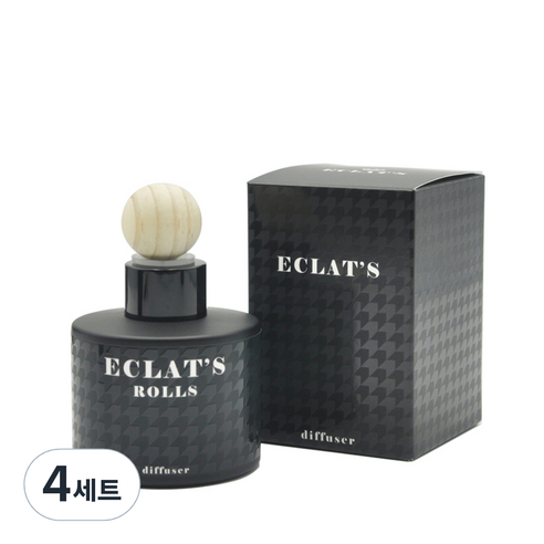 에클라스 프리미엄 블랙 방향제 100ml + 우드볼 세트, 클린 런드리, 4세트