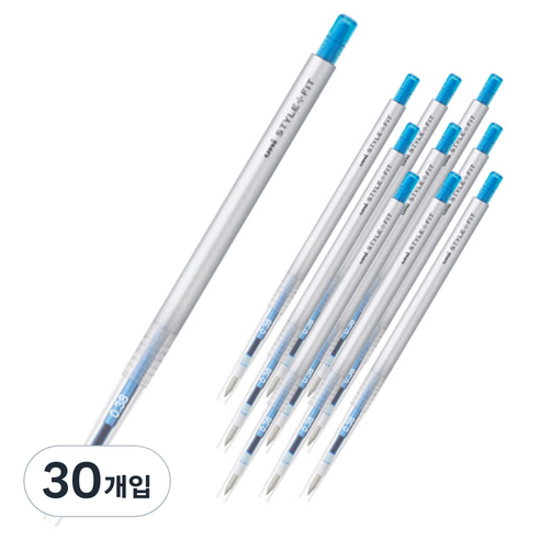 스타일핏 유니 단색펜 UMN-139 0.38mm, 라이트블루, 30개입