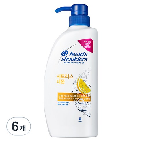 헤드앤숄더 시트러스 레몬 샴푸, 6개, 750ml