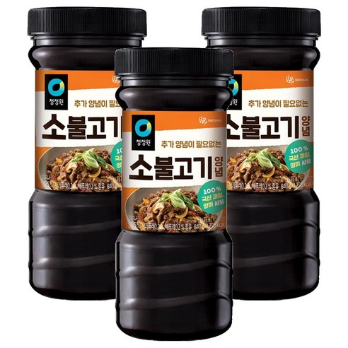청정원 소불고기양념, 840g, 3개