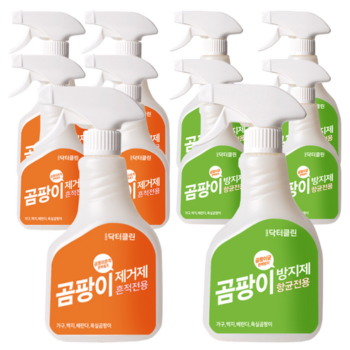 닥터클린 곰팡이제거제 500ml + 곰팡이방지제 500ml, 5개