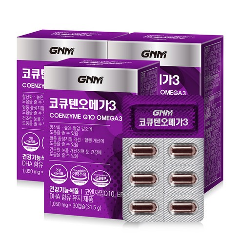 GNM자연의품격 코큐텐 오메가3, 3박스, 31.5g