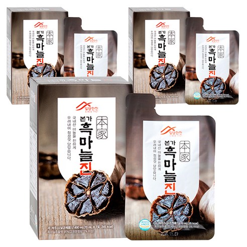 밀양한천 본가 흑마늘진, 490ml, 3개