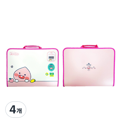 카카오 LF 프루티 손잡이 지퍼 파일 케이스, 리틀어피치, 4개