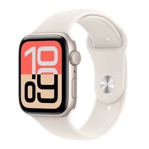 Apple 2025 애플워치 SE3 알루미늄 케이스, 44mm, GPS, 스타라이트, M/L