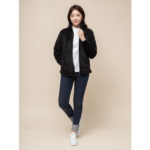 폴리에스터 소재로 제작된 캐럿 여성용 모크넥 플리스 자켓