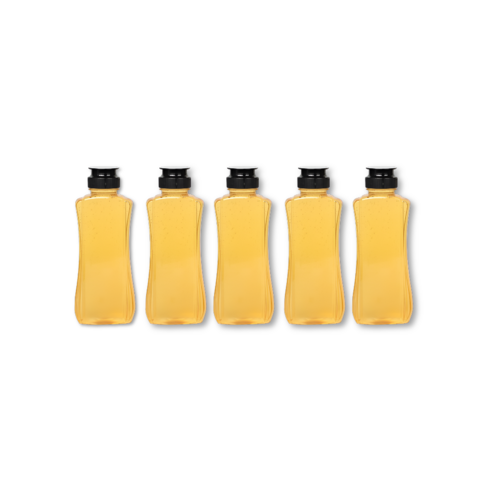 리빙패밀리 원터치 꿀병 용기 소스통 블랙뚜껑, 500ml, 5개