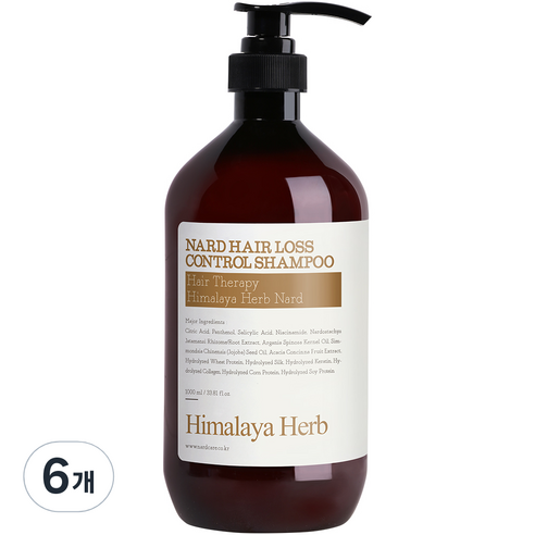 부케가르니 나드 두피케어 탈모증상완화 샴푸, 6개, 1000ml