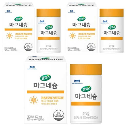 셀렉스 마그네슘 30g, 3개, 60정
