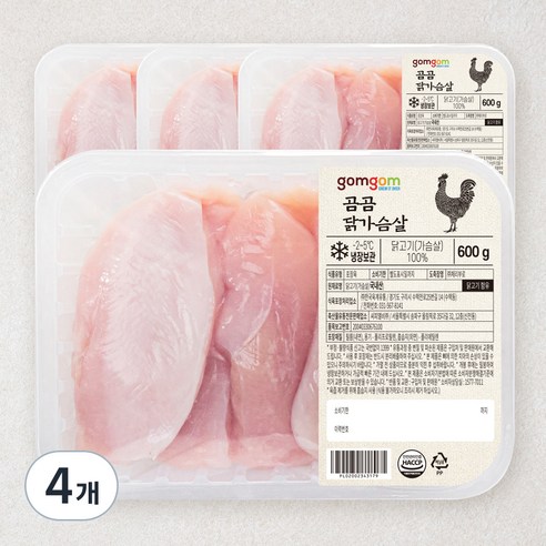 곰곰 닭가슴살 (냉장), 600g, 4개
