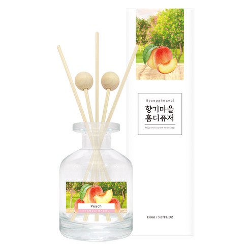 향기마을 실내용 홈 디퓨저, 복숭아, 150ml, 1개