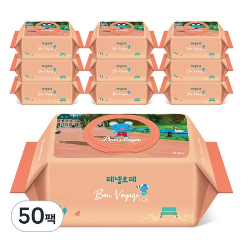 페넬로페 본보야지 메종 아기물티슈 캡형, 70매입, 50세트