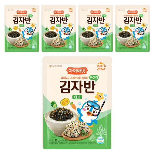 아이배냇 유아용 김자반 야채, 혼합맛(김/야채), 25g, 5개