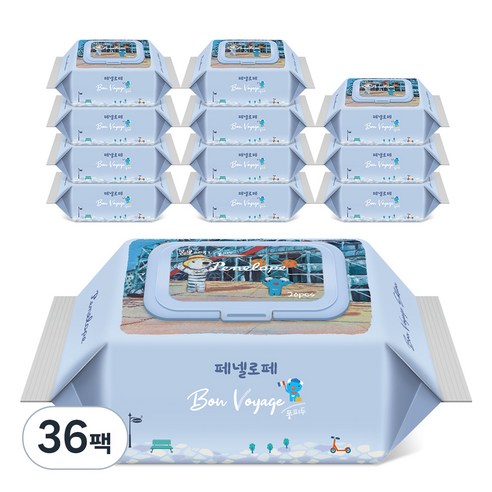 페넬로페 본보야지 퐁피두 아기물티슈 캡형, 75g, 20개입, 36개