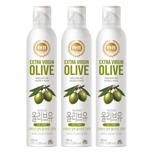 해표 압착올리브유, 250ml, 3개