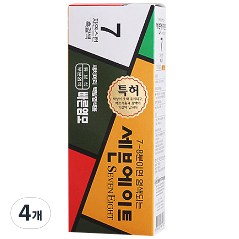 동성제약 세븐에이트 새치 염색약, 7호 흑갈색, 4개