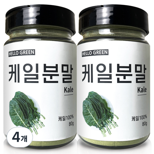 헬로우그린 국산 케일 분말 통, 80g, 4개