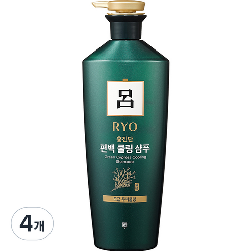 려 홍진단 편백 쿨링 샴푸, 820ml, 4개