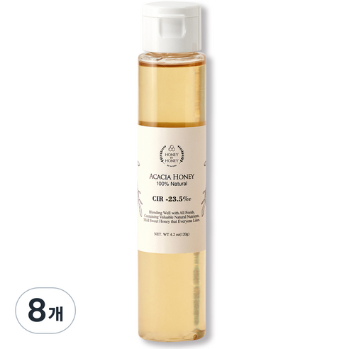 허니바이허니 국산 아카시아 튜브꿀, 120g, 8개