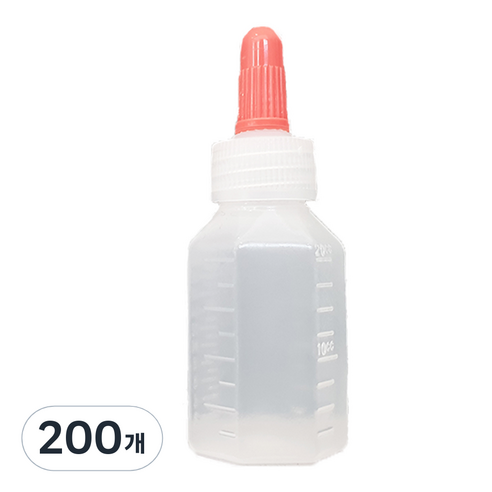 신도공업 일회용 긴 뚜껑 약병 PE 말랑이 20cc, 200개