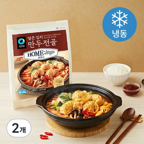 대상 호밍스 얼큰김치 만두전골 2~3인분 (냉동), 680g, 2개