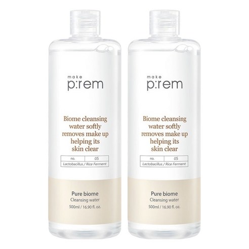 메이크프렘 퓨어 바이옴 클렌징 워터, 500ml, 2개