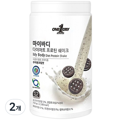 원데이뉴트리션 마이바디 다이어트 프로틴 쉐이크, 2개, 700g
