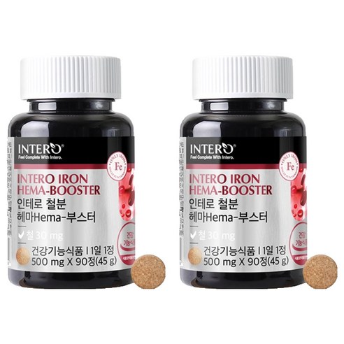 인테로 철분 헤마 부스터 45g, 90정, 2개