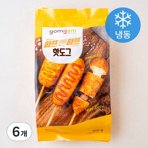 곰곰 하프앤하프핫도그(소시지&치즈), 80g, 5개입, 6개
