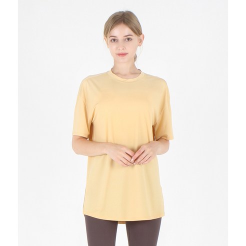 편안함과 스타일을 한번에! 녹족 오버핏 요가 티셔츠로 운동하는 즐거움을 더하세요.