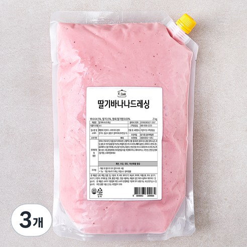 hcook 딸기바나나 드레싱, 2kg, 3개