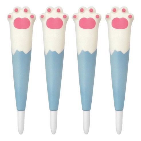iiGEN 왕발냥이 스퀴시 중성펜 0.4mm, 하늘, 4개