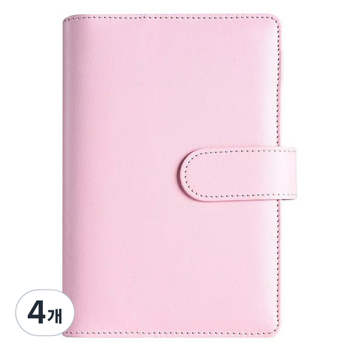마다꾸미 현금 챌린지 다이어리 A6 바인더 6공, 핑크, 4개