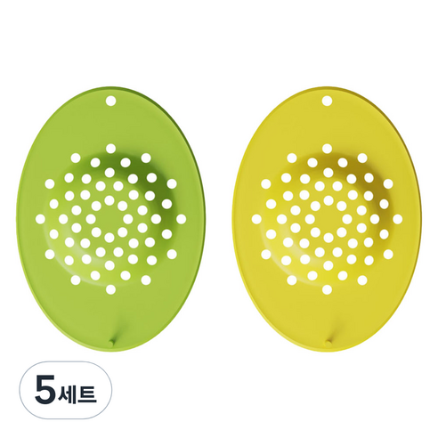 렌즈닦이소녀 렌즈캐치 하드 드림렌즈 분실방지 실리콘 패드 2종 세트, 그린, 옐로우, 5세트