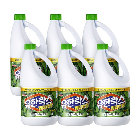 유한락스 멀티액션 후레쉬 락스, 1.8L, 6개