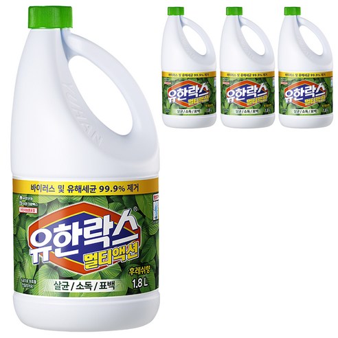 유한락스 멀티액션 후레쉬 락스, 1.8L, 4개