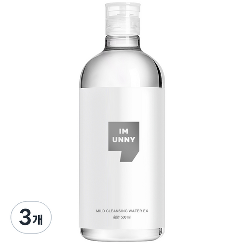 아임유니 마일드 클렌징워터 이엑스, 500ml, 3개