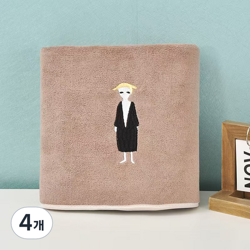 원이네 아트폴 바스타월 350g, 브라운, 4개