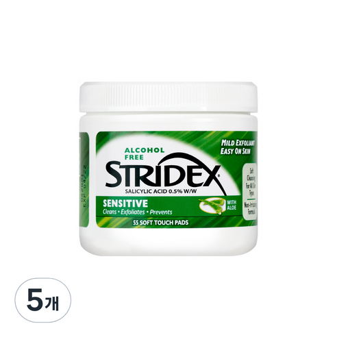 스트라이덱스 센시티브 필링 패드 55p, 클렌징 패드 55매, 5개