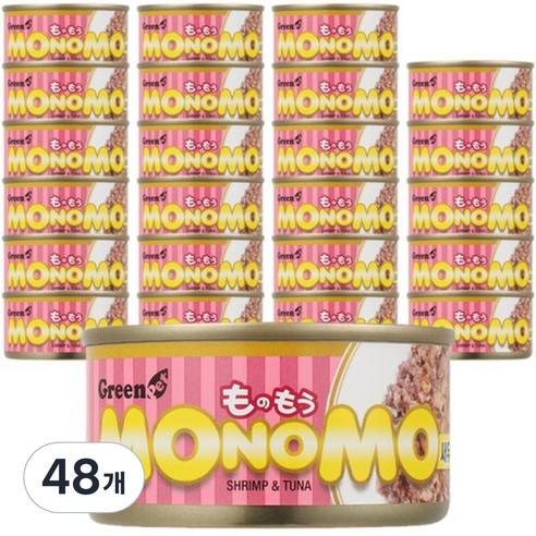모노모 간식캔, 참치 + 새우 혼합맛, 80g, 48개