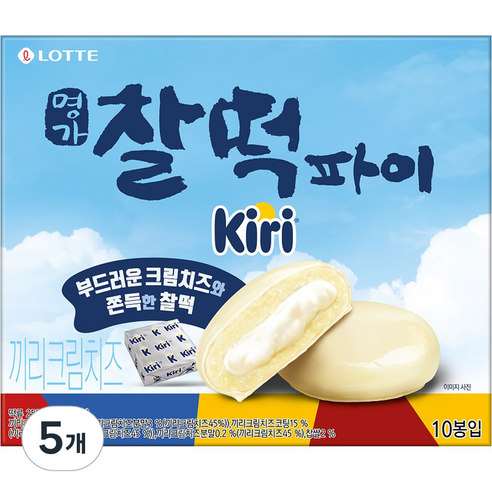 롯데제과 찰떡파이 끼리 크림치즈, 250g, 5개