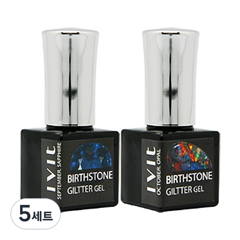 아이빛 탄생석 글리터젤 2p 세트, 글리터젤 9월 사파이어 + 10월 오팔, 5세트