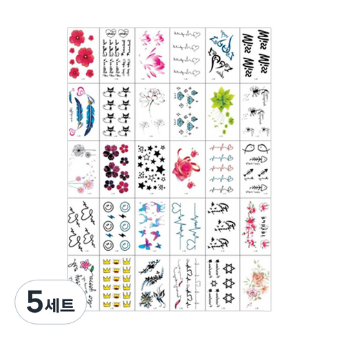 타투 스티커 30종 세트, L type 타투스티커 30종세트, 5세트