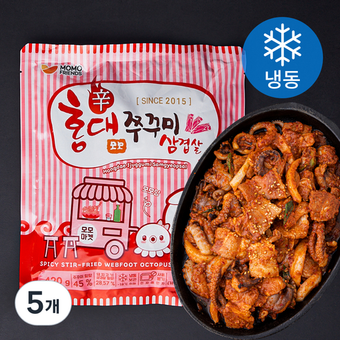 홍대 쭈꾸미 삼겹살 (냉동), 5개, 420g