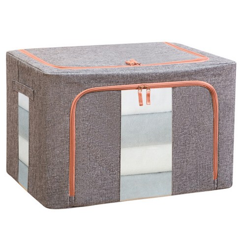 힐로 린넨 프리미엄 다용도 리빙박스, 그레이, 100L, 1개