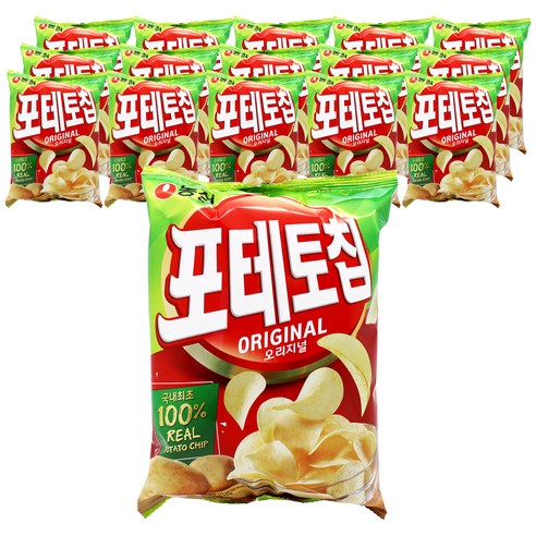농심 포테토칩 오리지널, 125g, 16개
