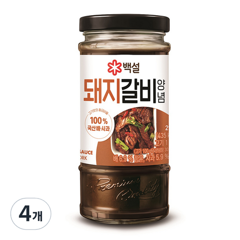 백설 돼지갈비 양념, 290g, 4개