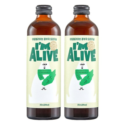 아임얼라이브 콤부차 유리병 오리지날, 315ml, 2개